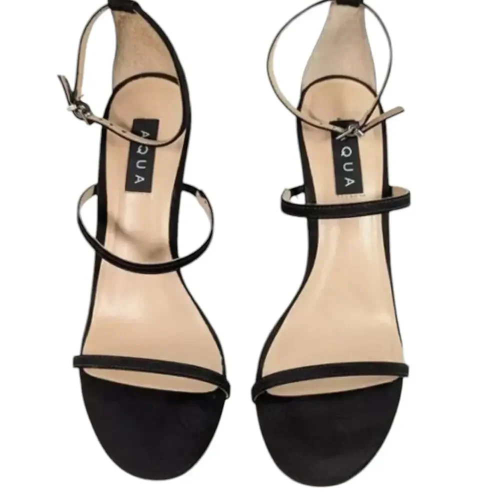 Aqua Jenni Strappy Flared Heels Ankle Strap NEW Size 10 Elegant Dressy Evening